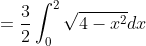 = \frac{3}{2}\int^2_{0}\sqrt{4-x^2} dx