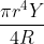 \frac{\pi r^{4}Y}{4R}