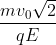 \frac{mv_0\sqrt{2}}{qE}