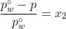 \frac{p_w^{\circ} - p}{p_w^{\circ}} = x_2