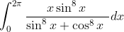 \int _0^{2\pi }\frac{x\sin ^8x\:}{\sin ^8x+\cos ^8x\:\:}dx