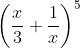 \left(\frac{x}{3} + \frac{1}{x} \right )^5