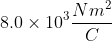 8.0 \times 10^{3}\frac{Nm^{2}}{C}