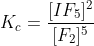 K_c = \frac{[IF_5]^2}{[F_2]^5}