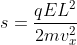 s=\frac{qEL^{2}}{2mv_{x}^{2}}